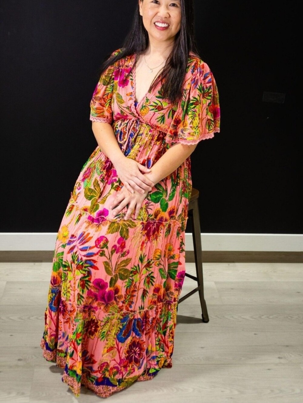 Anthropologie Me Too Magic Tropical Floral Dress Size Small